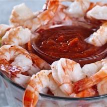 Grilled Prawns with Beans and Miner's Lettuce