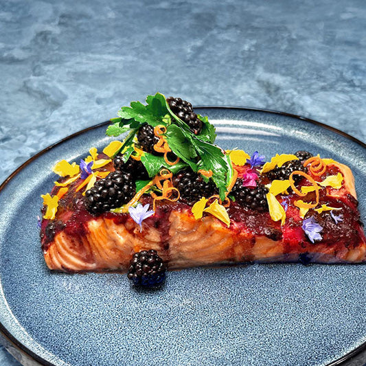Alaskan King Salmon w/ blackberry thyme glaze