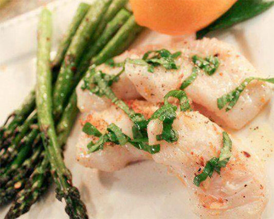 Halibut Cheeks with Meyer Lemon and Basil Vinaigrette