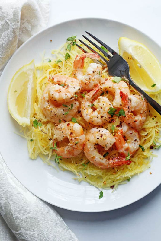 Light and luxe shrimp scampi pasta
