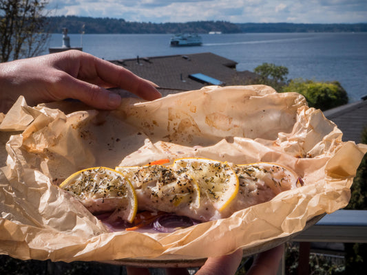 Rockfish en Papillote with Julienned Vegetables