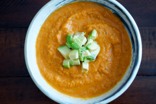 Roasted Tomato, Cauliflower and Crab Soup