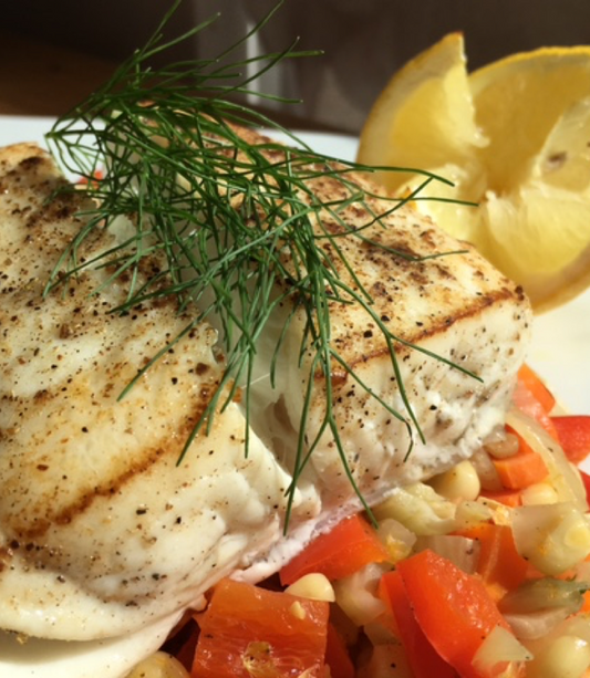 Seared Halibut With Summer Succotash
