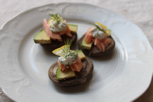 Smoked Salmon on Buckwheat Blini