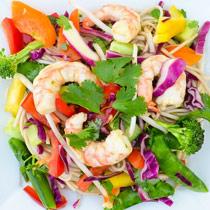 Asian Shrimp Soba Noodles With Vegetables