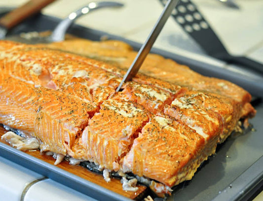 Grilled Cedar plank salmon