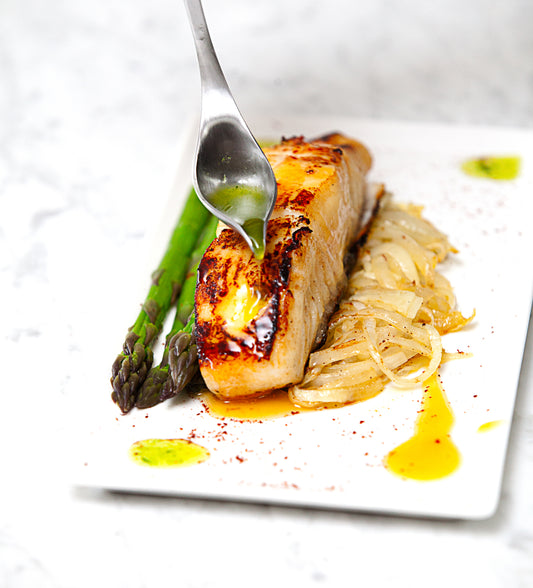 Pan Seared, Slow Roasted Halibut