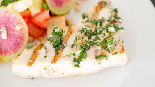 Grilled Swordfish with Mint Chimichurri