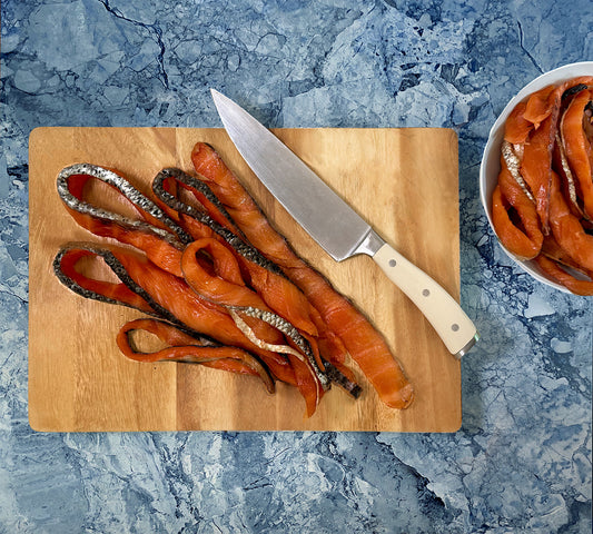 Fresh Belly Strip Smoked Salmon Jerky